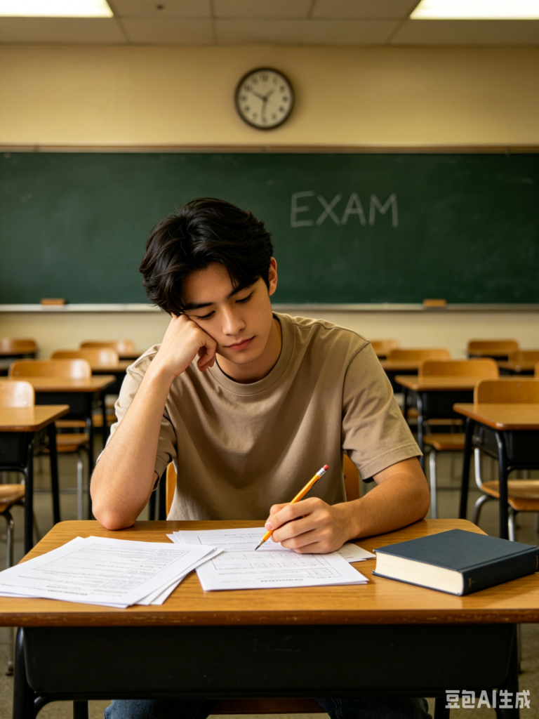 student is writing feature article